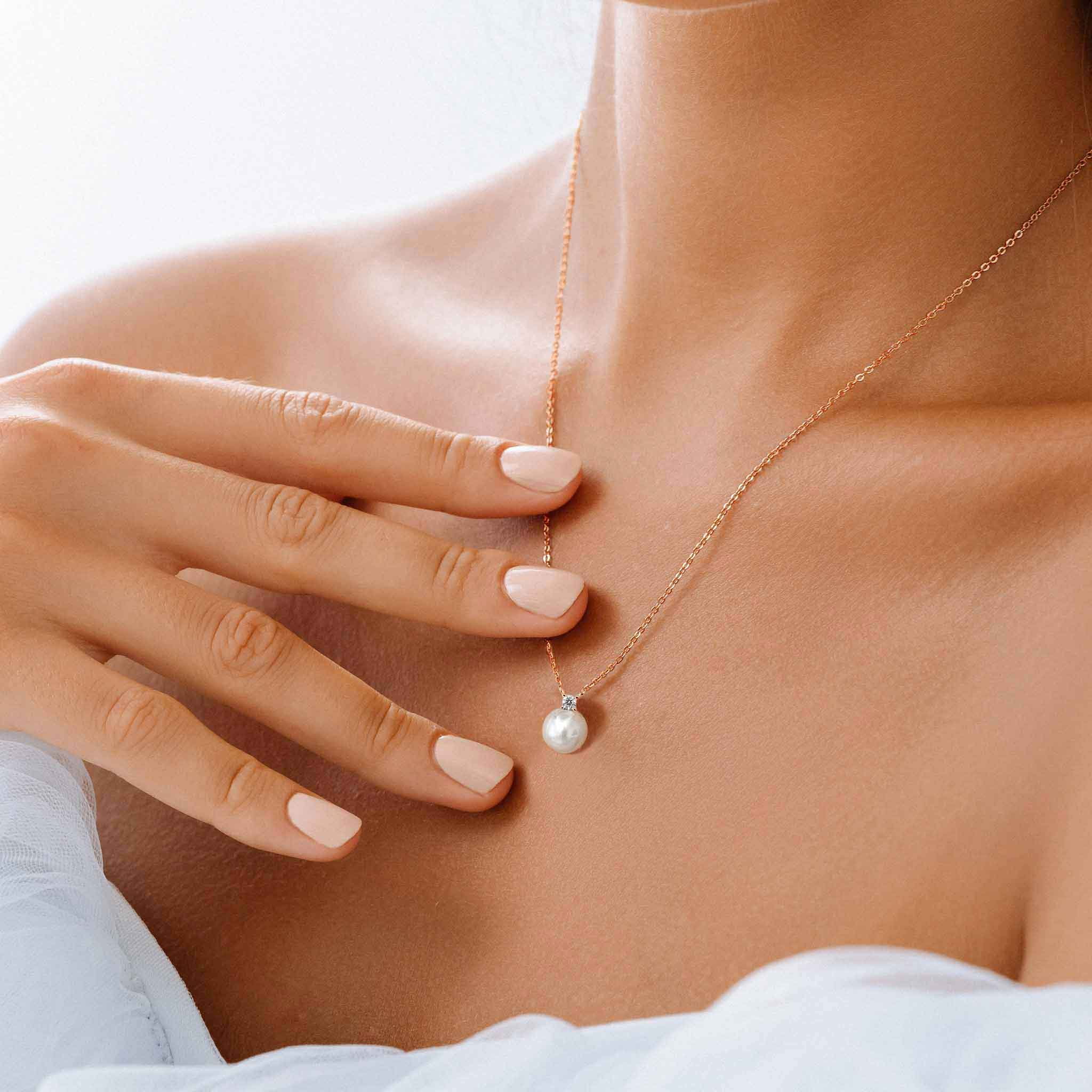 Collier Perla Or Rose, S925