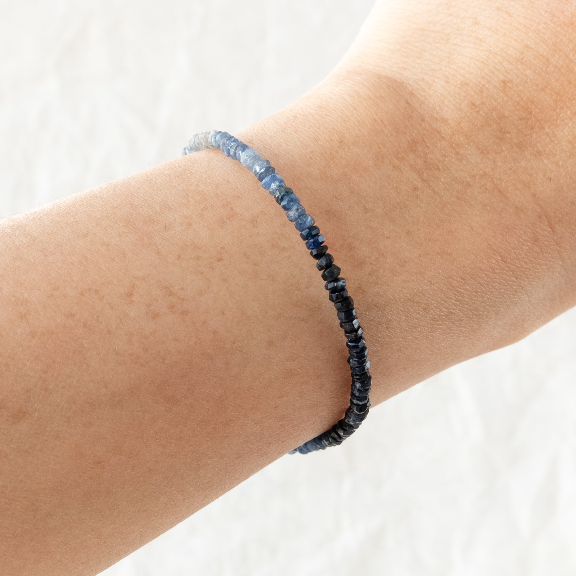 Sample 42: Gold Filled Gradient Sapphire Crystal Bead Bracelet