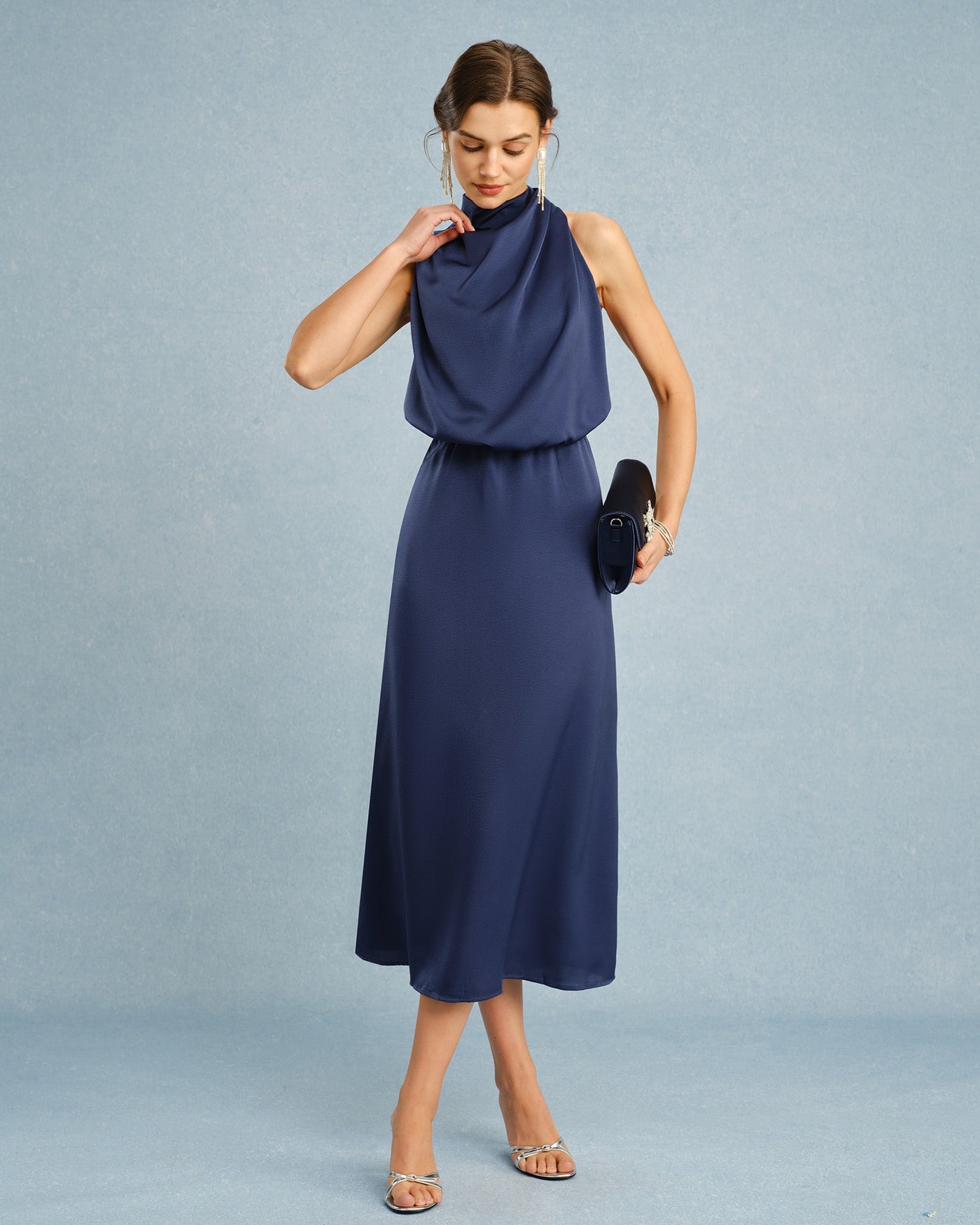 Blue Turtle Tunic Midi Dress